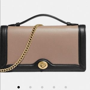 Authentic Coach Riley color block crossbody/clutch